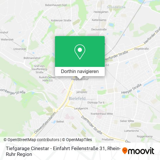 Tiefgarage Cinestar - Einfahrt Feilenstraße 31 Karte