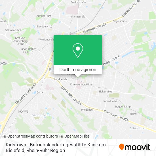 Kidstown - Betriebskindertagesstätte Klinikum Bielefeld Karte