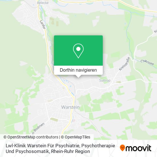 Lwl-Klinik Warstein Für Psychiatrie, Psychotherapie Und Psychosomatik Karte