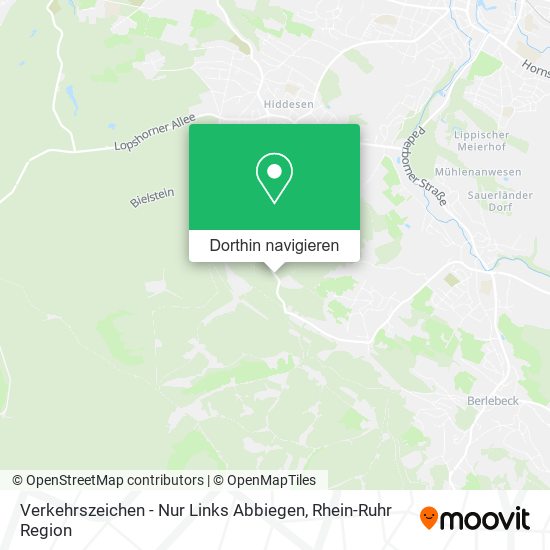 Verkehrszeichen - Nur Links Abbiegen Karte