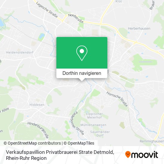 Verkaufspavillion Privatbrauerei Strate Detmold Karte