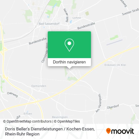 Doris Beller's Dienstleistungen / Kochen-Essen Karte