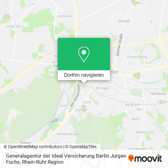 Generalagentur der Ideal Versicherung Berlin Jürgen Fuchs Karte