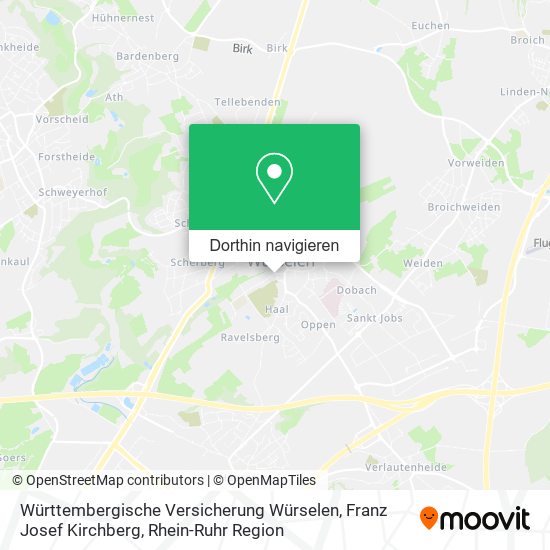 Württembergische Versicherung Würselen, Franz Josef Kirchberg Karte