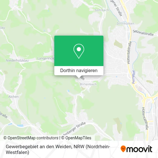 Gewerbegebiet an den Weiden Karte