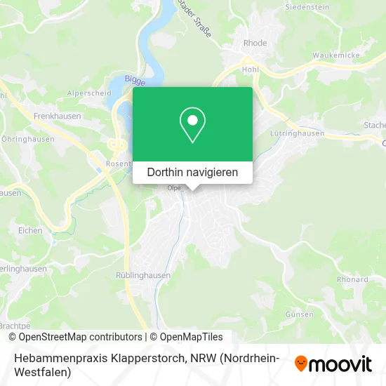 Hebammenpraxis Klapperstorch Karte