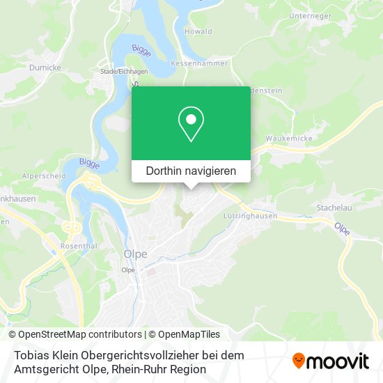 Tobias Klein Obergerichtsvollzieher bei dem Amtsgericht Olpe Karte