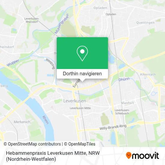 Hebammenpraxis Leverkusen Mitte Karte