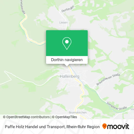 Paffe Holz Handel und Transport Karte