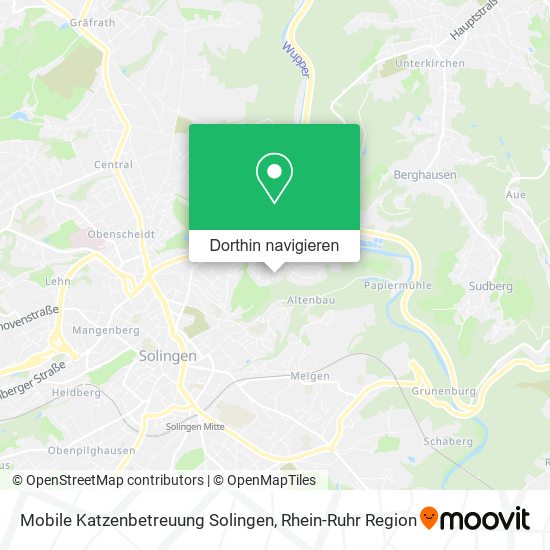 Mobile Katzenbetreuung Solingen Karte