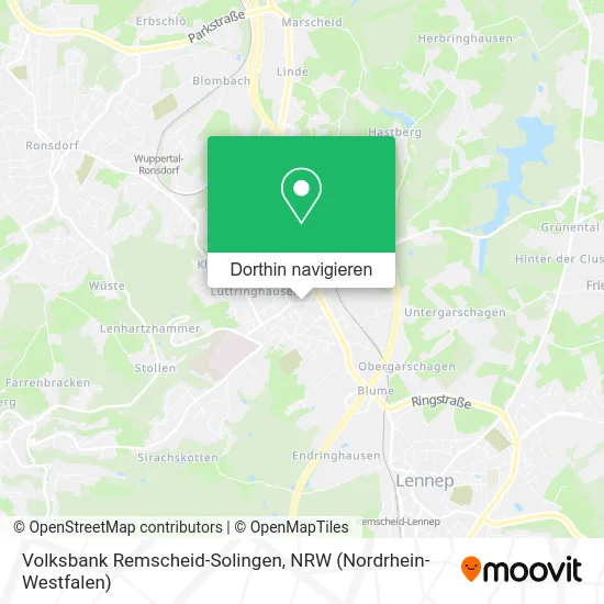 Volksbank Remscheid-Solingen Karte