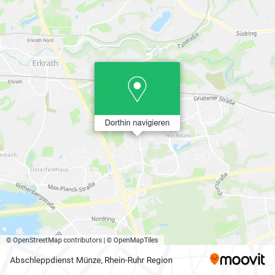 Abschleppdienst Münze Karte