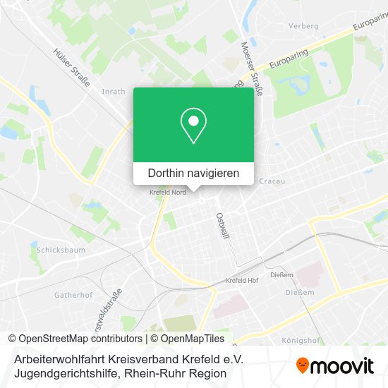 Arbeiterwohlfahrt Kreisverband Krefeld e.V. Jugendgerichtshilfe Karte