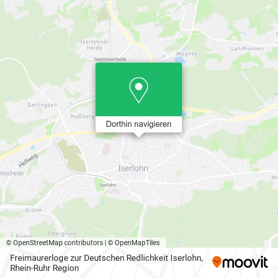 Freimaurerloge zur Deutschen Redlichkeit Iserlohn Karte
