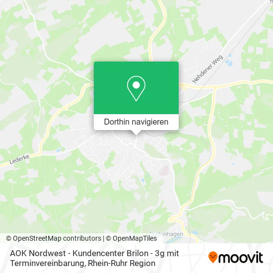 AOK Nordwest - Kundencenter Brilon - 3g mit Terminvereinbarung Karte