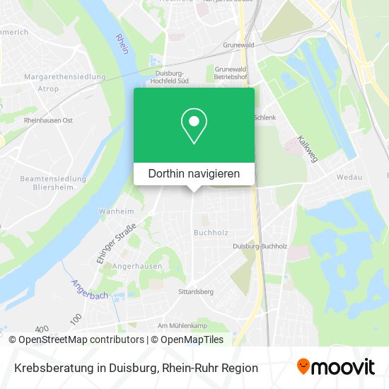 Krebsberatung in Duisburg Karte