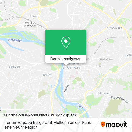 Terminvergabe Bürgeramt Mülheim an der Ruhr Karte