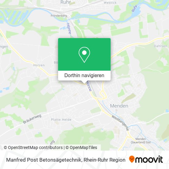 Manfred Post Betonsägetechnik Karte