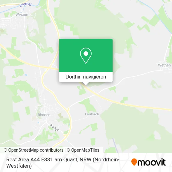Rest Area A44 E331 am Quast Karte