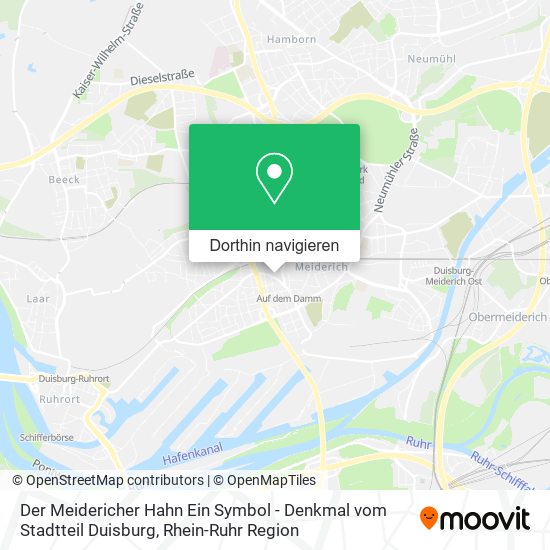 Der Meidericher Hahn Ein Symbol - Denkmal vom Stadtteil Duisburg Karte