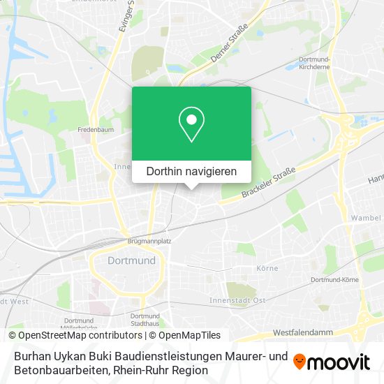 Burhan Uykan Buki Baudienstleistungen Maurer- und Betonbauarbeiten Karte