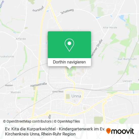 Ev. Kita die Kurparkwichtel - Kindergartenwerk im Ev. Kirchenkreis Unna Karte