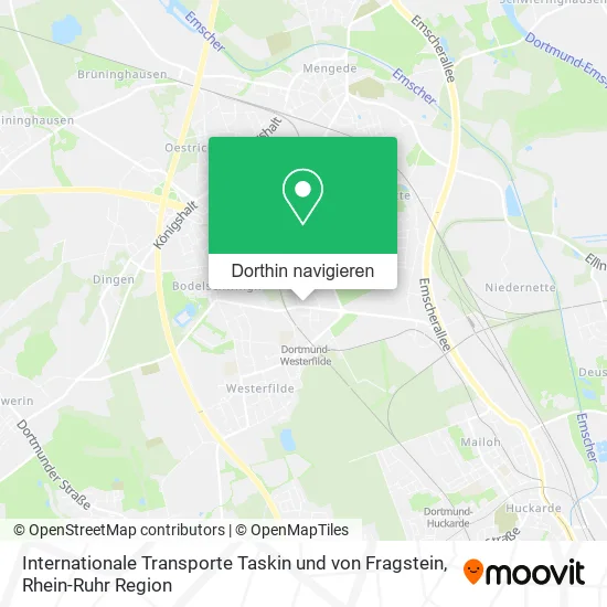 Internationale Transporte Taskin und von Fragstein Karte