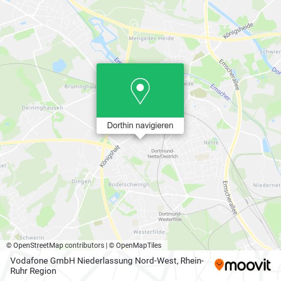 Vodafone GmbH Niederlassung Nord-West Karte