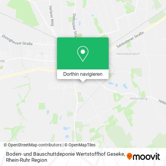 Boden- und Bauschuttdeponie Wertstoffhof Geseke Karte