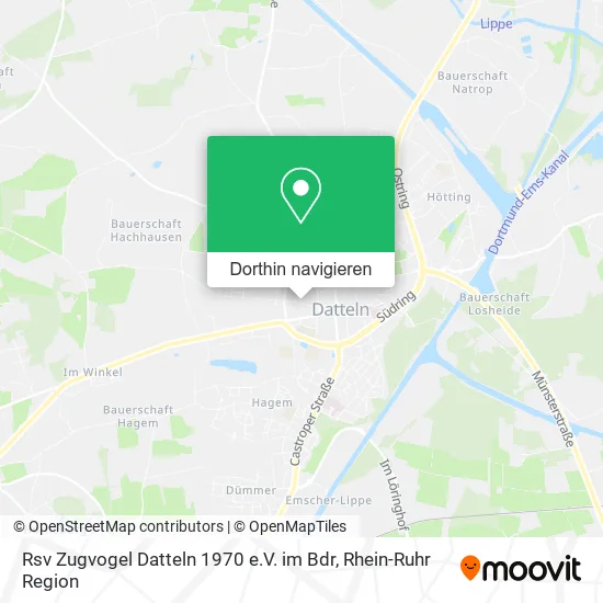 Rsv Zugvogel Datteln 1970 e.V. im Bdr Karte