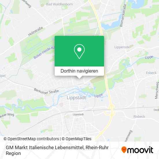 GM Markt Italienische Lebensmittel Karte