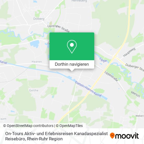 On-Tours Aktiv- und Erlebnisreisen Kanadaspezialist Reisebüro Karte