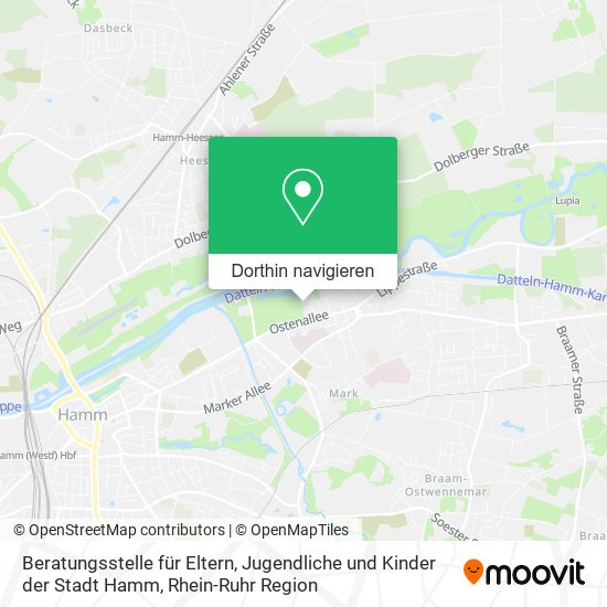 Beratungsstelle für Eltern, Jugendliche und Kinder der Stadt Hamm Karte