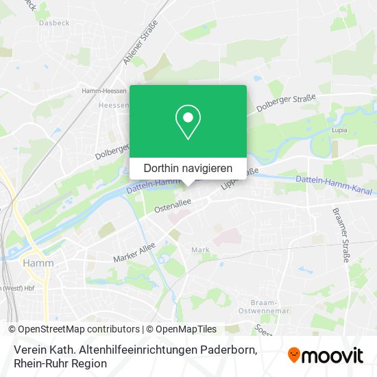 Verein Kath. Altenhilfeeinrichtungen Paderborn Karte
