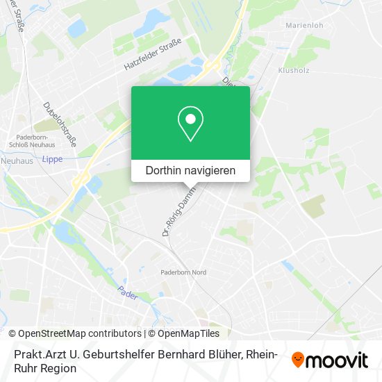 Prakt.Arzt U. Geburtshelfer Bernhard Blüher Karte
