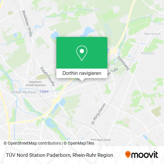 TÜV Nord Station Paderborn Karte