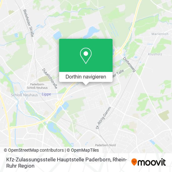 Kfz-Zulassungsstelle Hauptstelle Paderborn Karte