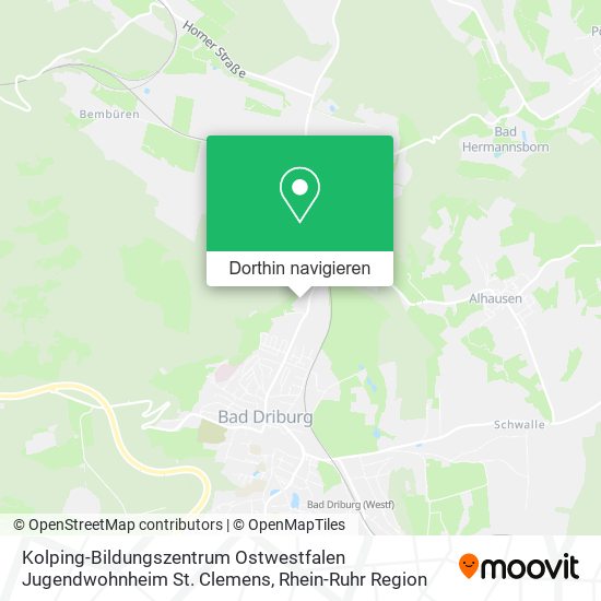 Kolping-Bildungszentrum Ostwestfalen Jugendwohnheim St. Clemens Karte