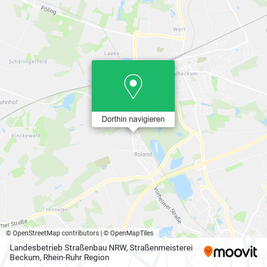 Landesbetrieb Straßenbau NRW, Straßenmeisterei Beckum Karte