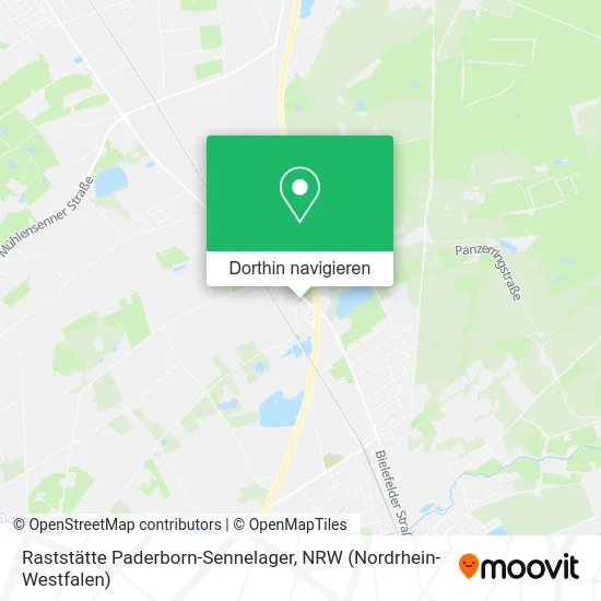 Raststätte Paderborn-Sennelager Karte