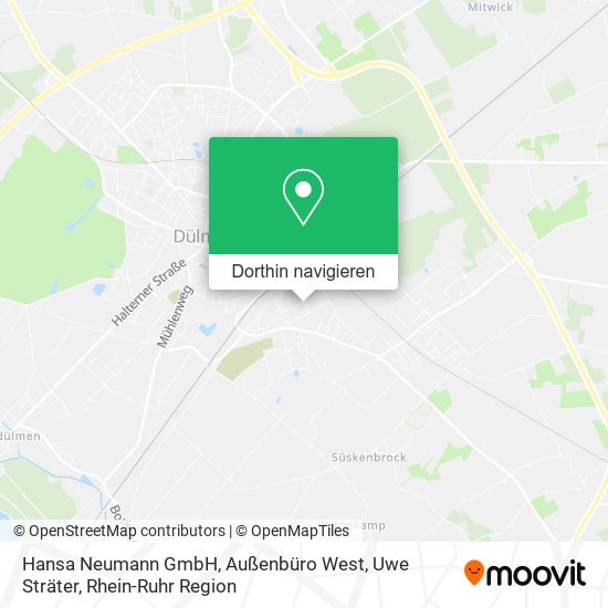 Hansa Neumann GmbH, Außenbüro West, Uwe Sträter Karte