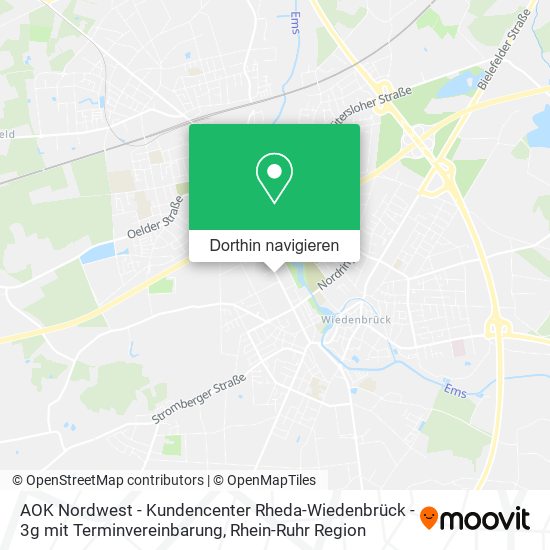 AOK Nordwest - Kundencenter Rheda-Wiedenbrück - 3g mit Terminvereinbarung Karte