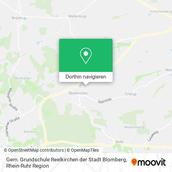 Gem. Grundschule Reelkirchen der Stadt Blomberg Karte