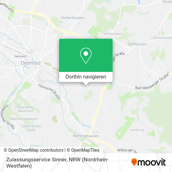 Zulassungsservice Sinner Karte