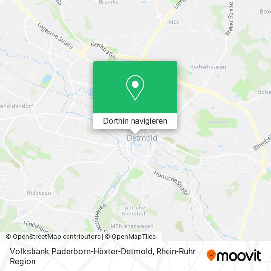 Volksbank Paderborn-Höxter-Detmold Karte
