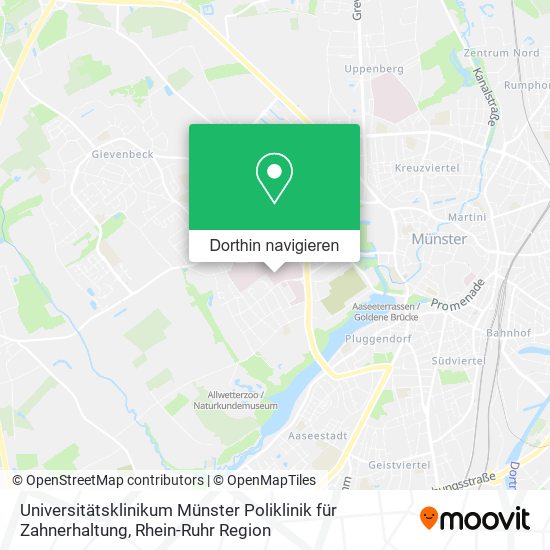 Universitätsklinikum Münster Poliklinik für Zahnerhaltung Karte