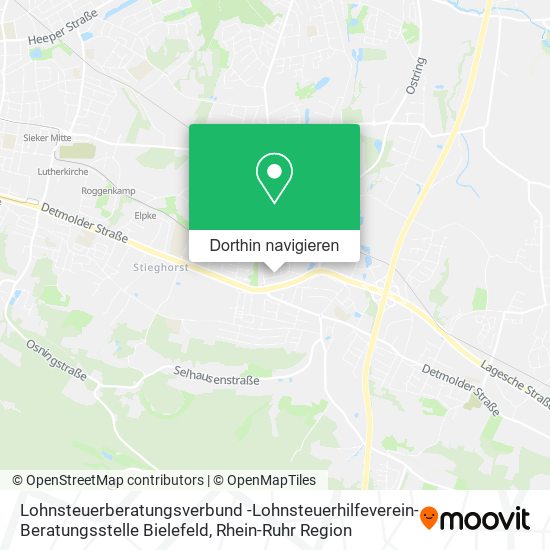 Lohnsteuerberatungsverbund -Lohnsteuerhilfeverein- Beratungsstelle Bielefeld Karte