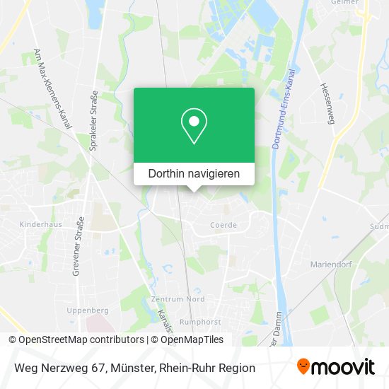 Weg Nerzweg 67, Münster Karte