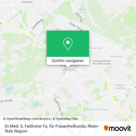 Dr.Med. S. Feidicker Fa. für Frauenheilkunde Karte