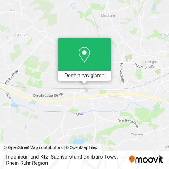 Ingenieur- und Kfz- Sachverständigenbüro Töws Karte